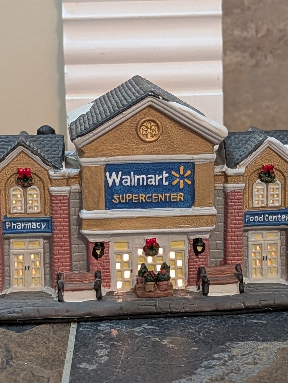 Walmart Supercenter Lighted Ceramic Christmas Village House 2021